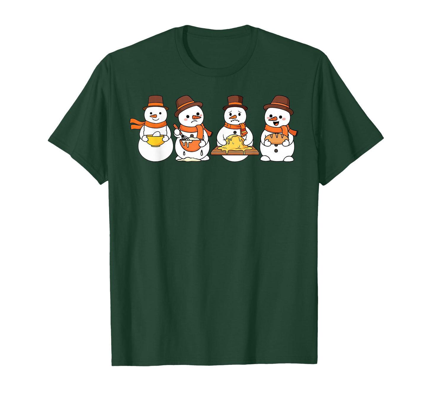 Christmas Snowman Baking Sourdough Bread Chef Baker Funny T-Shirt