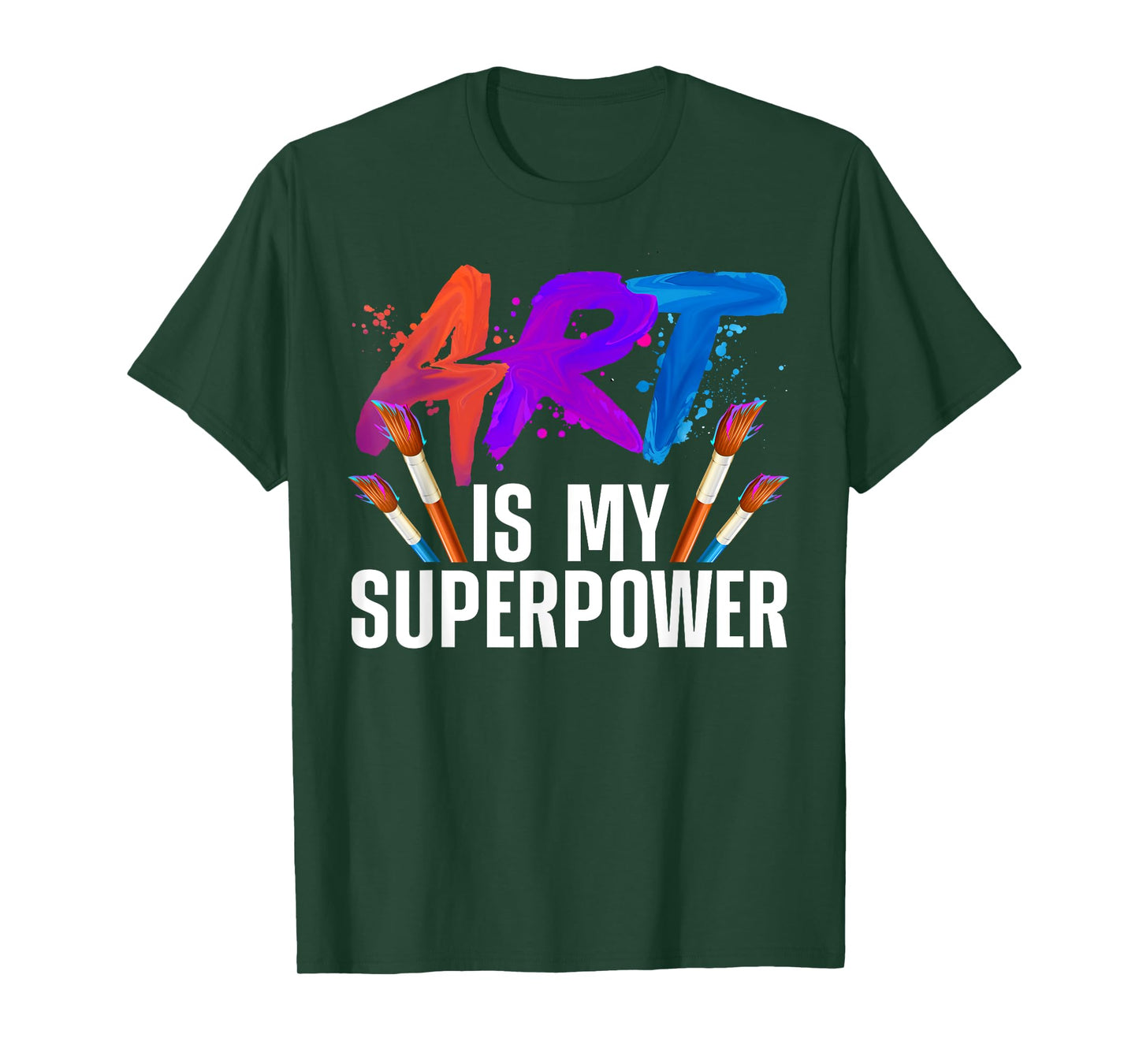 Cool Art for Men Women Art Teacher Artist Painter Superpower T-Shirt Small