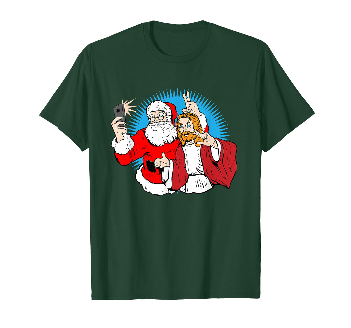 Christmas Shirt - Jesus Christ and Santa Selfie Shirt