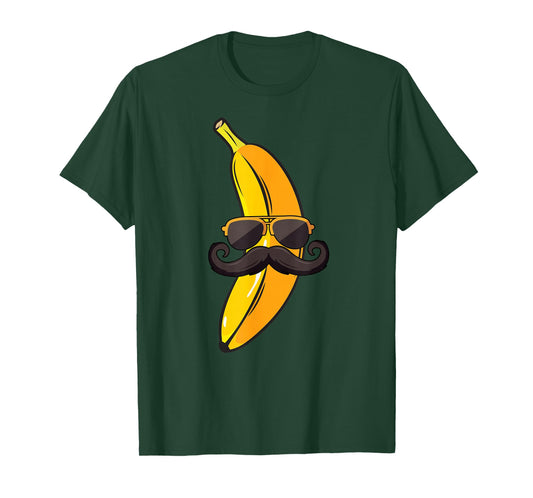 Banana Mustache Sunglasses Face Funny Fruit Cool Banana T-Shirt