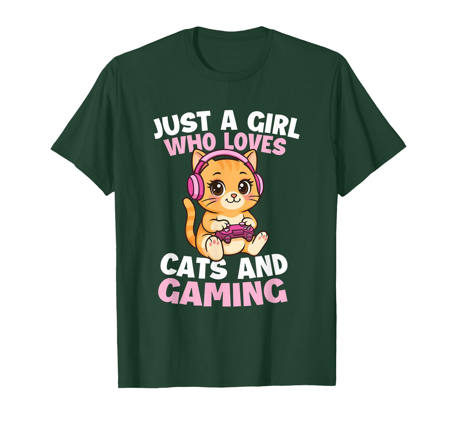 Just A Girl Who Loves Cats And Gaming - Cat Lover Kitten T-Shirt