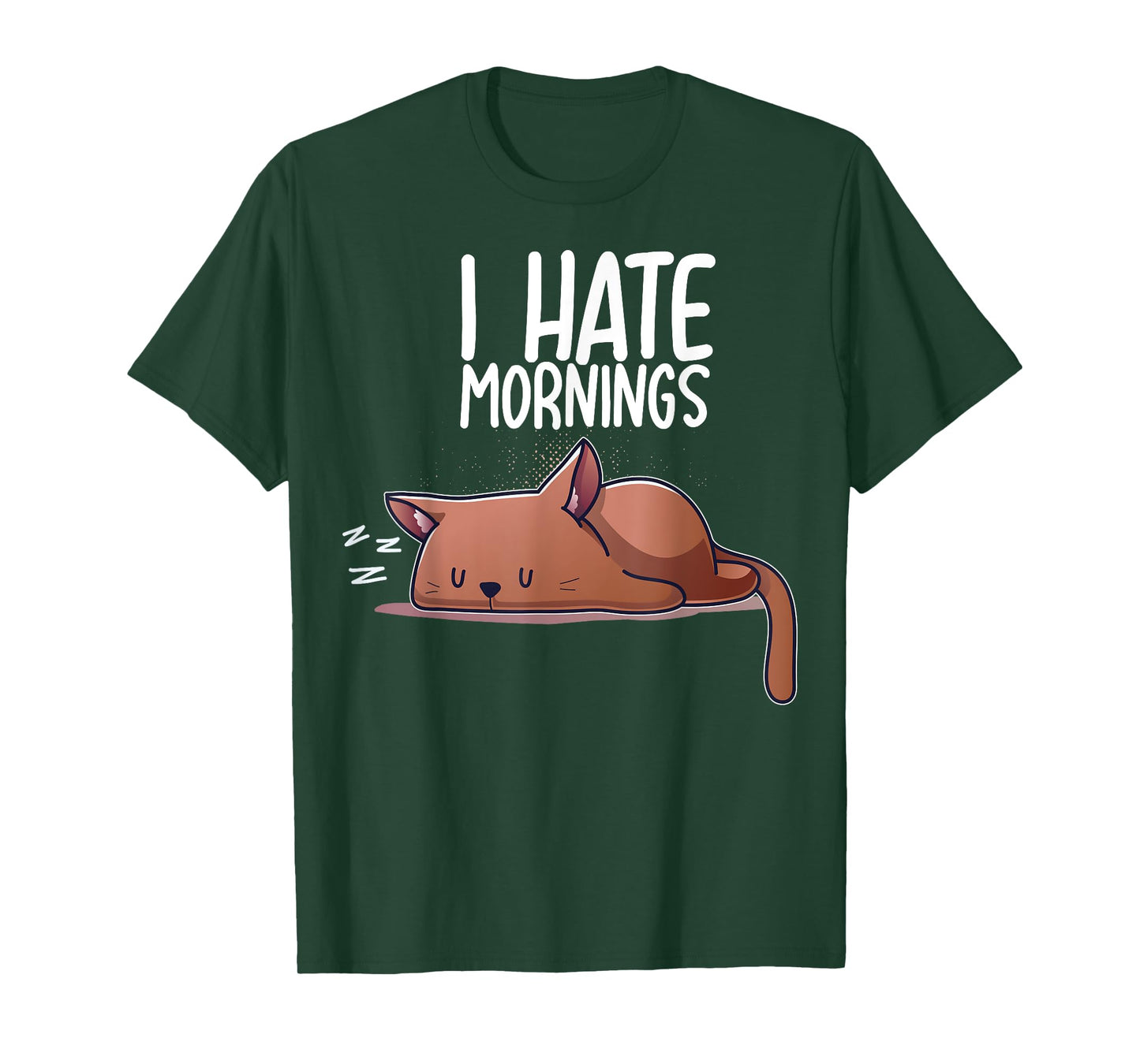I Hate Mornings Sleeping Cat Kitten Sleep Nap Coffee Nerd T-Shirt
