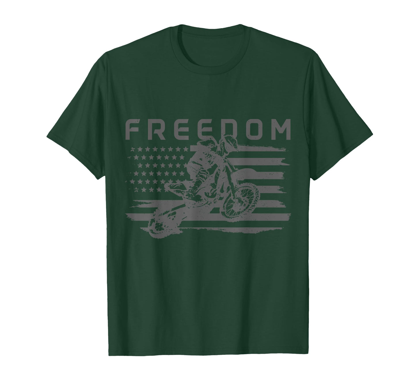 Motocross Freedom American Flag MX Patriotic Dirt Bike T-Shirt