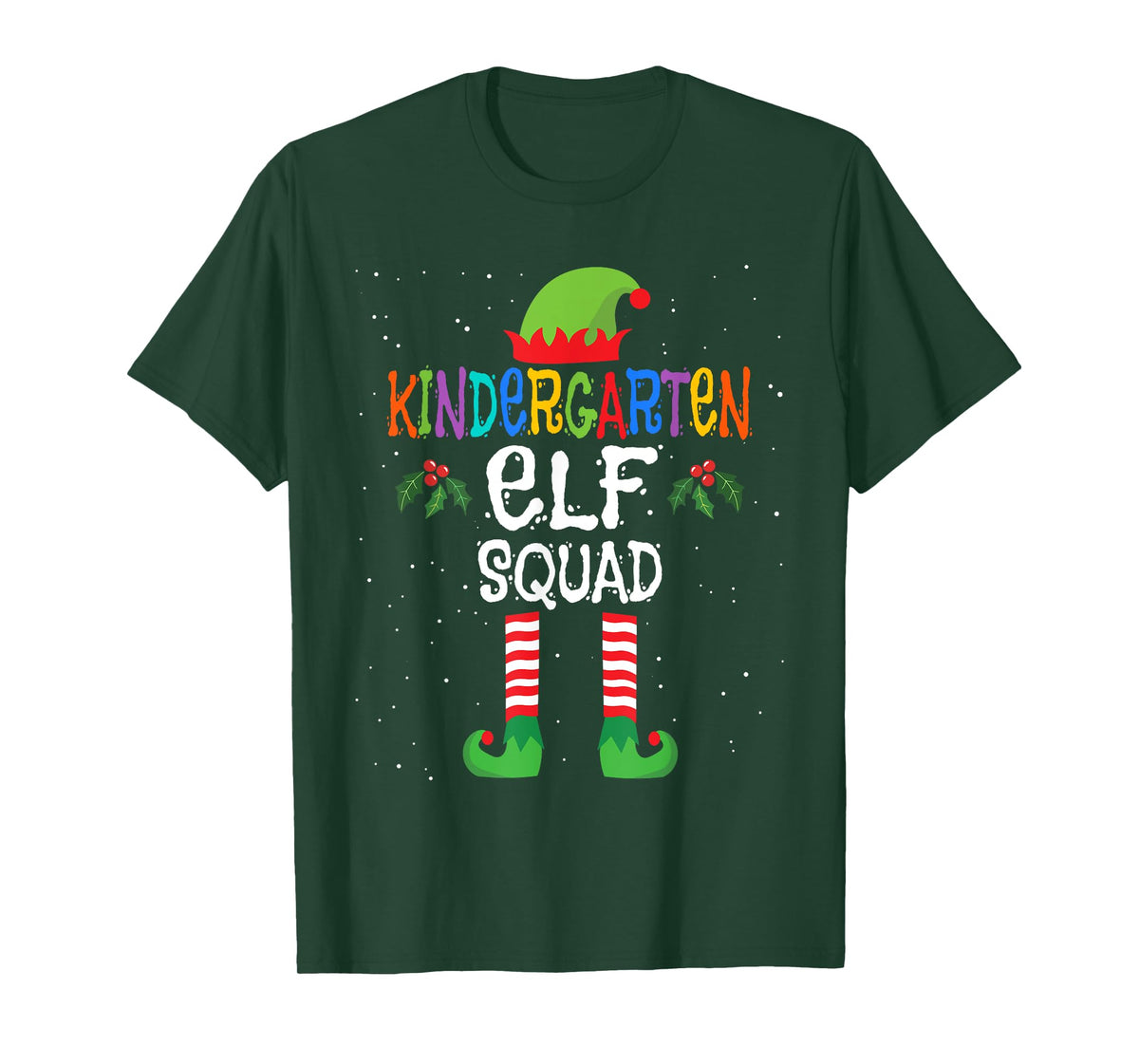 Elf Squad Kindergarten Teacher Christmas Matching Pajamas T-Shirt