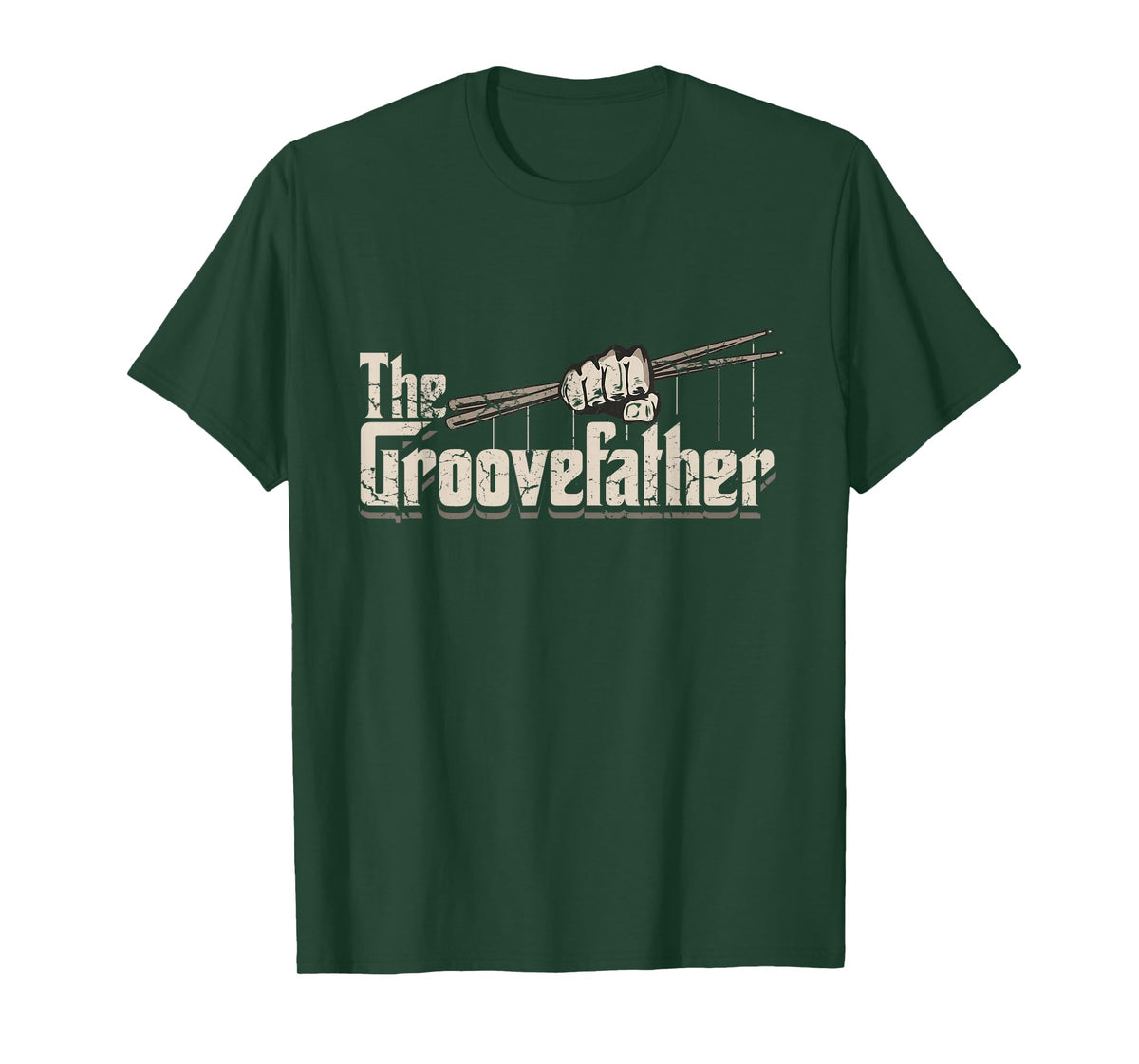 The Groovefather Vintage Drums Drumming Gifts Band Drummer T-Shirt