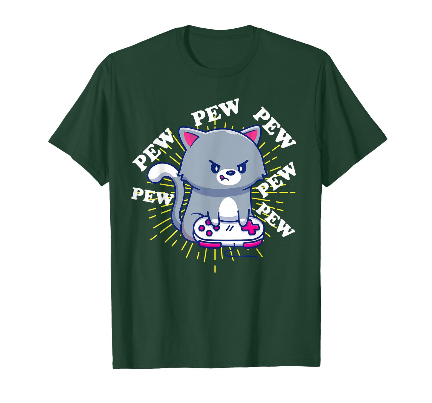 Pew Pew Cute Cat Gamer Headset Cat Gaming T-Shirt