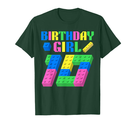 10th Birthday Girl Block Building 10 Year Old Master Builder T-Shirt