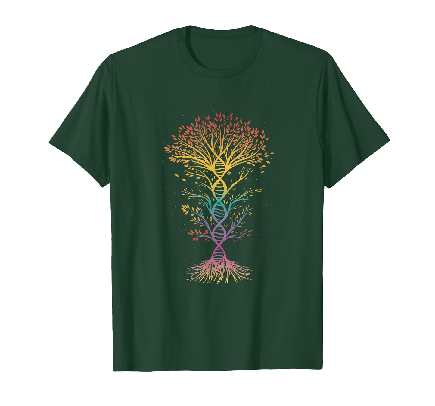 DNA Tree of Life Rainbow Science Nature Spirituality Trippy T-Shirt