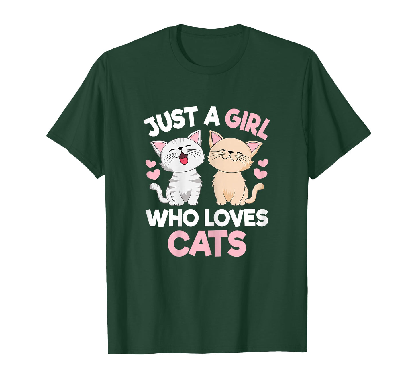Just A Girl Who Loves Cats Cute Cat Lover Kitty Girls Kids T-Shirt