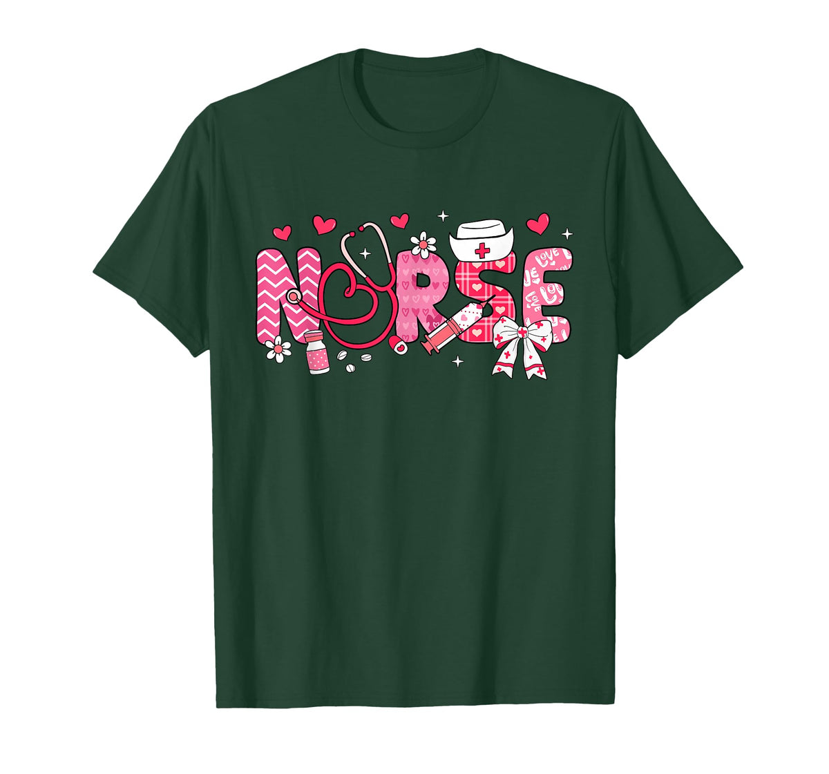 Nurse Valentines Day Valentine Scrub Top Women Scrubs NICU T-Shirt