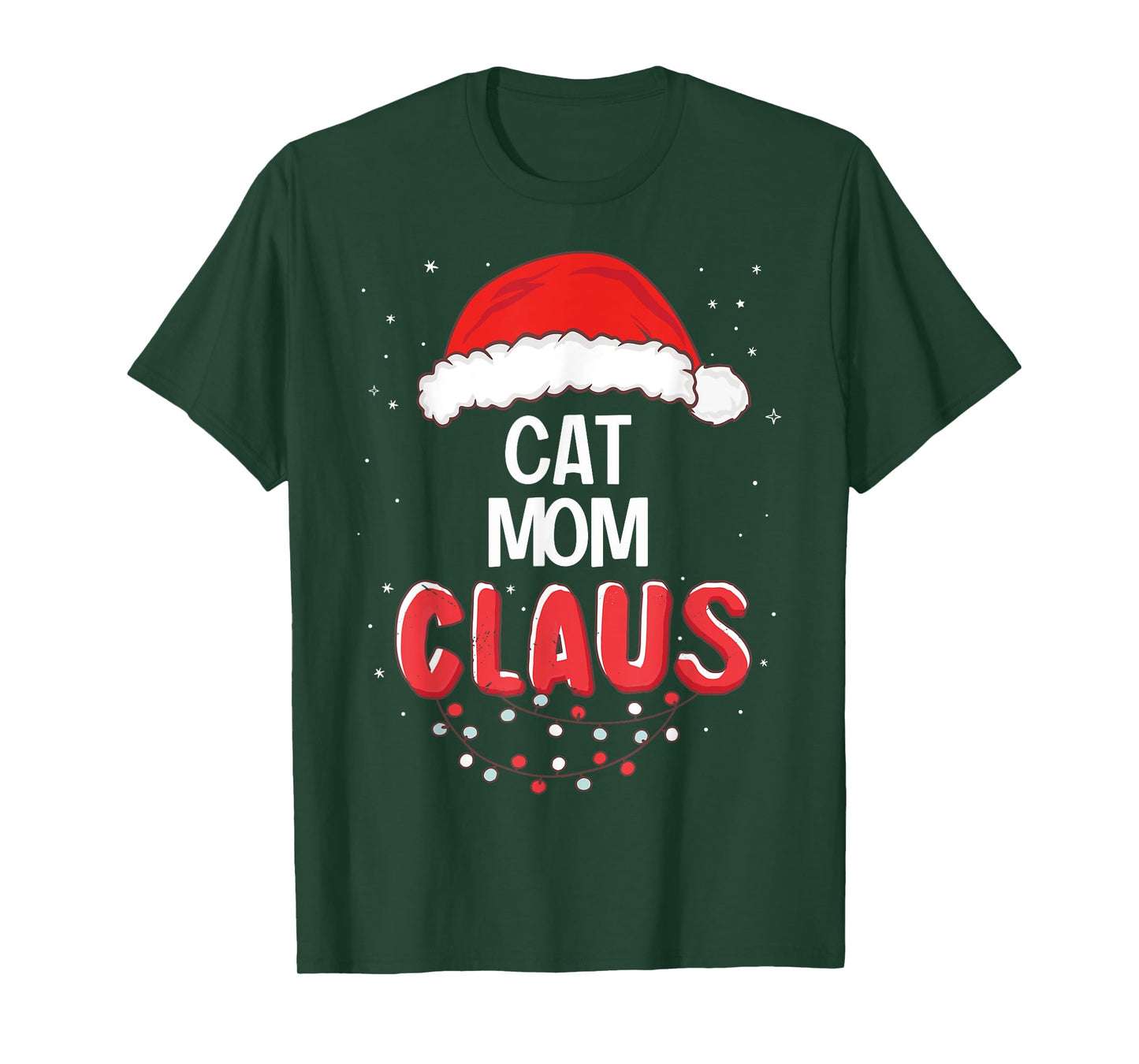 Cat Mom Santa Claus Christmas Matching Costume T-Shirt