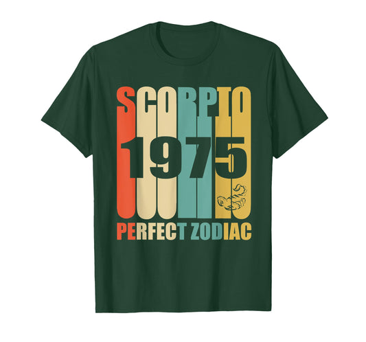 Retro Scorpio 1975 T-Shirt 43 yrs old Bday 43rd Birthday Tee