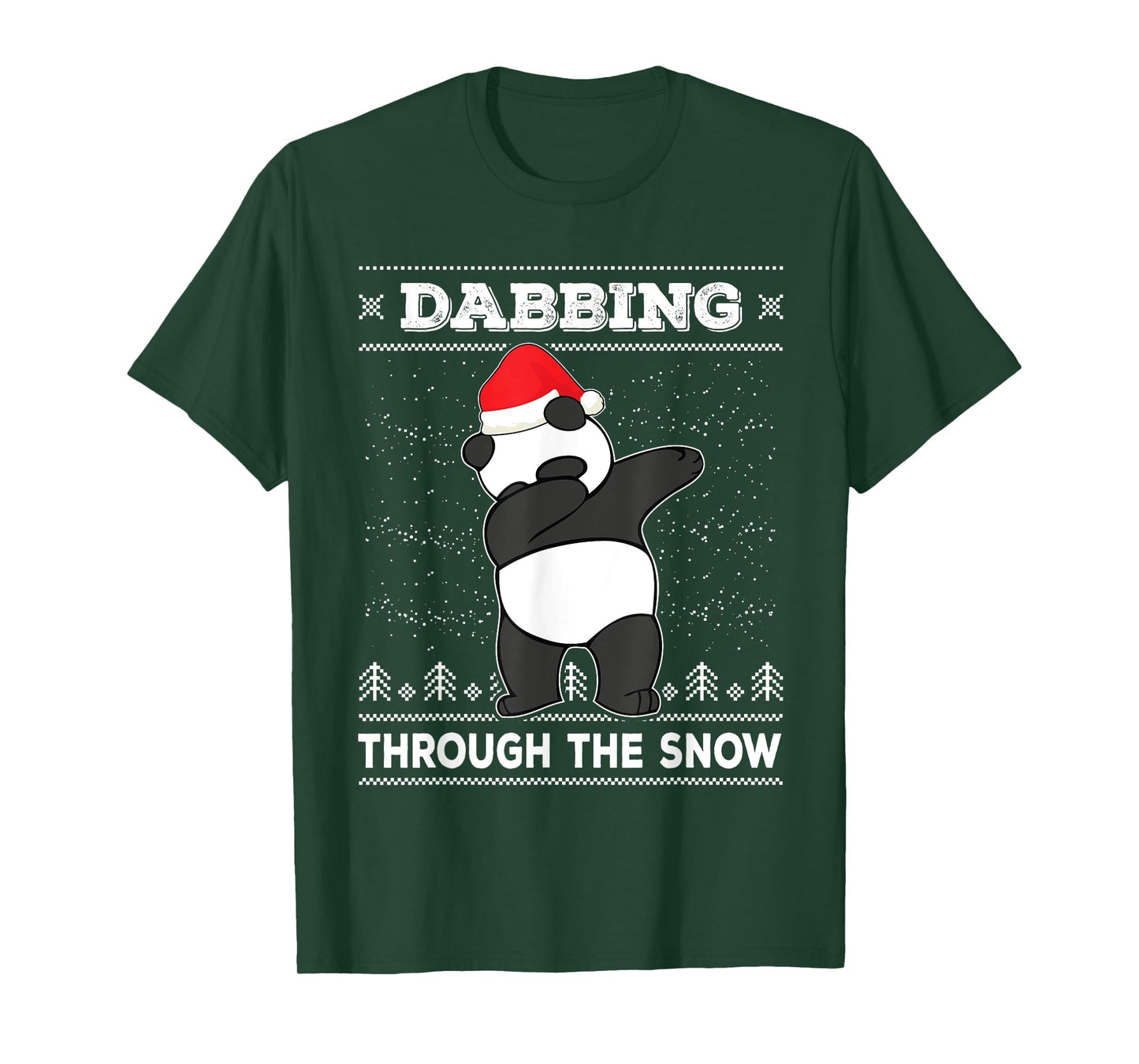 Dabbing Through The Snow Panda Bear Santa Claus Christmas T-Shirt
