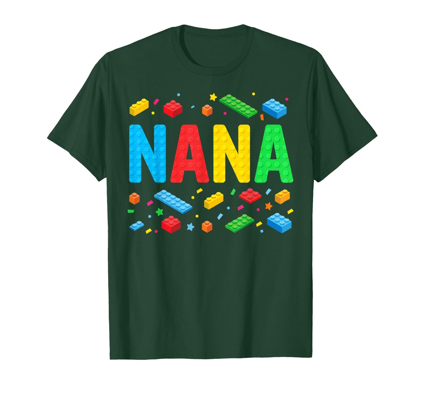 Nana Master Builder Building Bricks Blocks Family Grandma T-Shirt