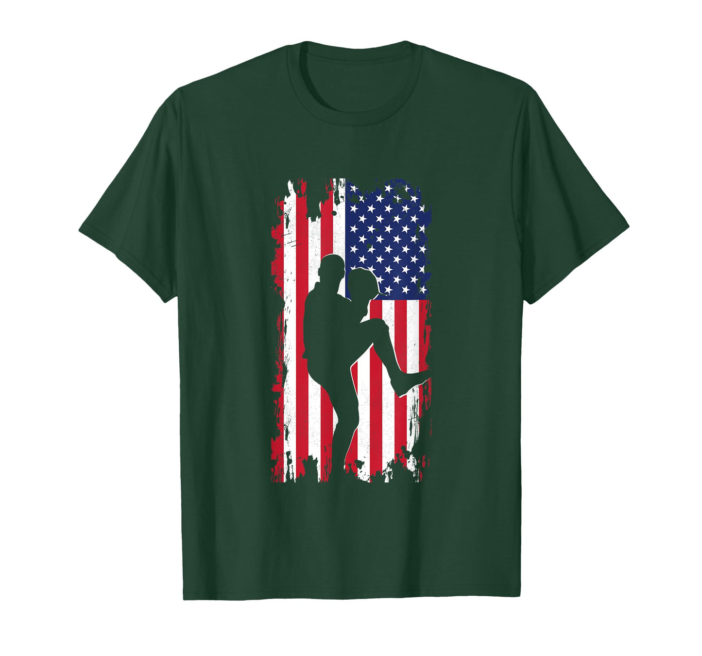 American Flag Pitcher Baseball Apparel - Baseball T-Shirt
