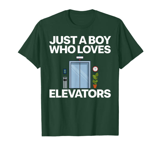 Cool Elevator Art Men Boys Kids Elevator Mechanic Inspector T-Shirt