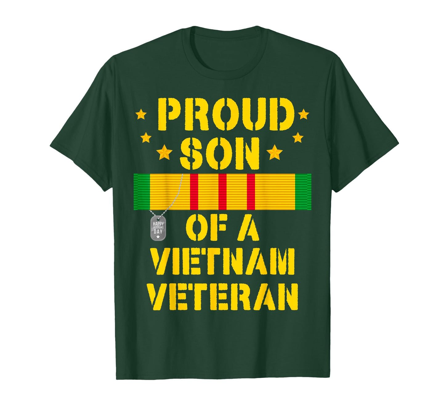 Proud Son of a Vietnam Veteran USA Flag Veteran's Day Tee T-Shirt