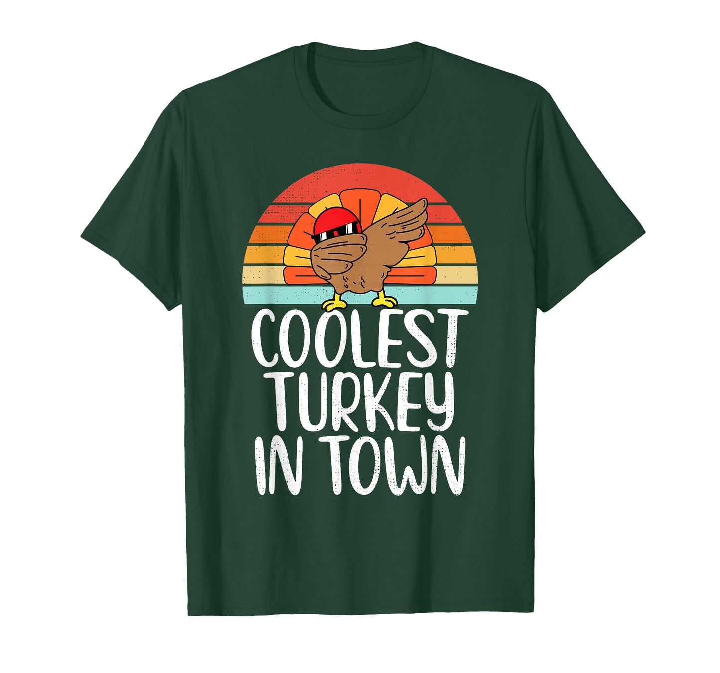 Coolest Turkey In Town Dabbing Turkey Thanksgiving Day Boys T-Shirt