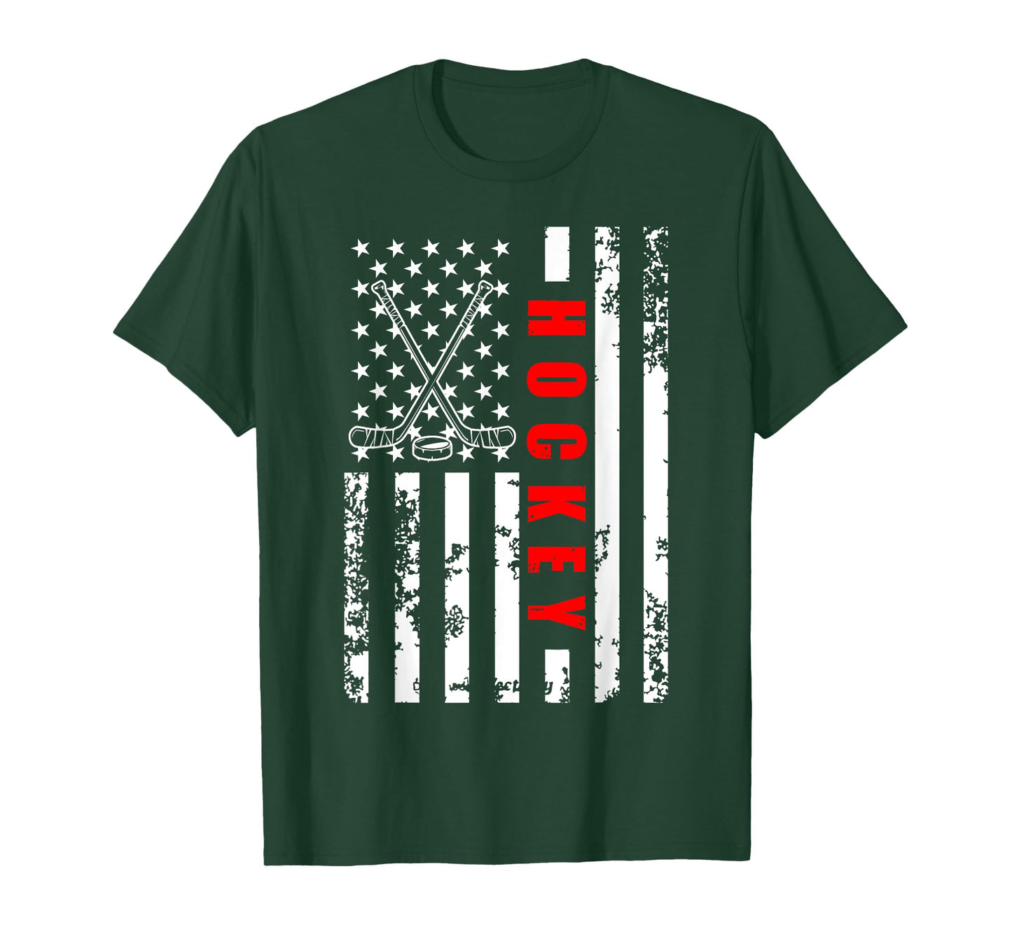 US American Flag Hockey Patriotic for men women kids Hockey T-Shirt
