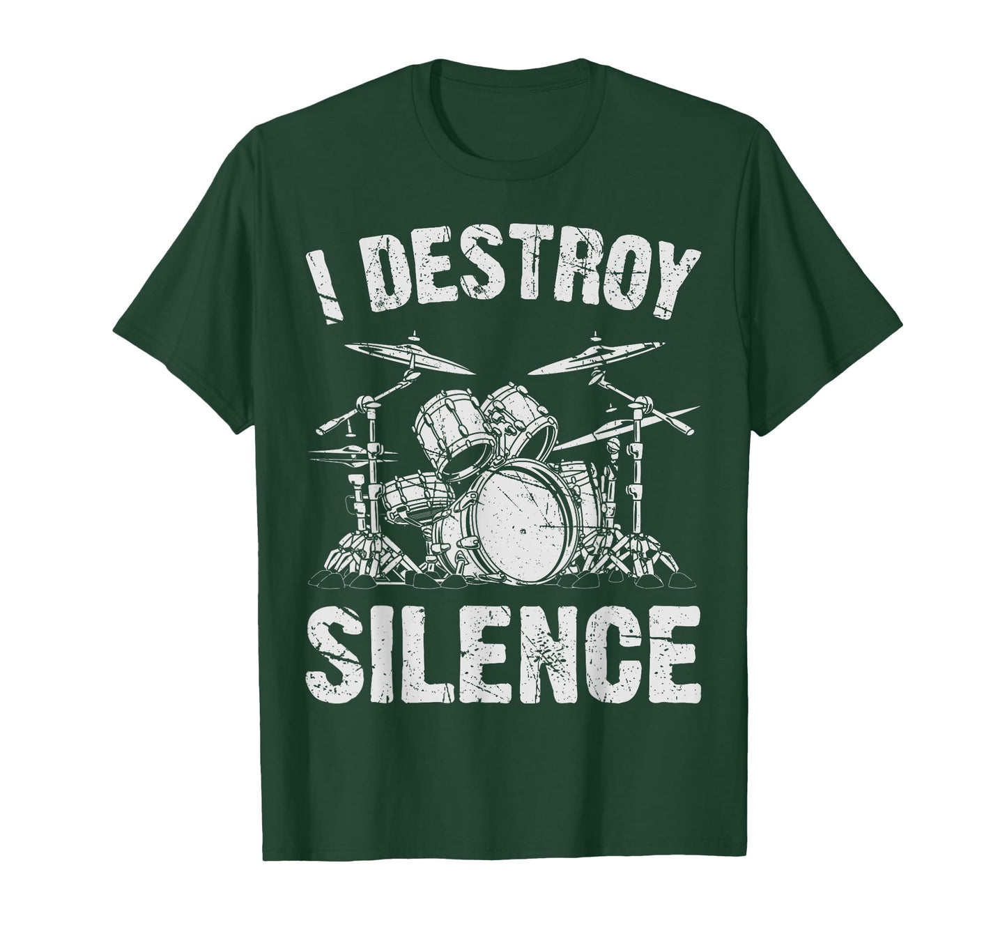 Drummer I Destroy Silence Drumming Vintage Drumset Drum Set T-Shirt
