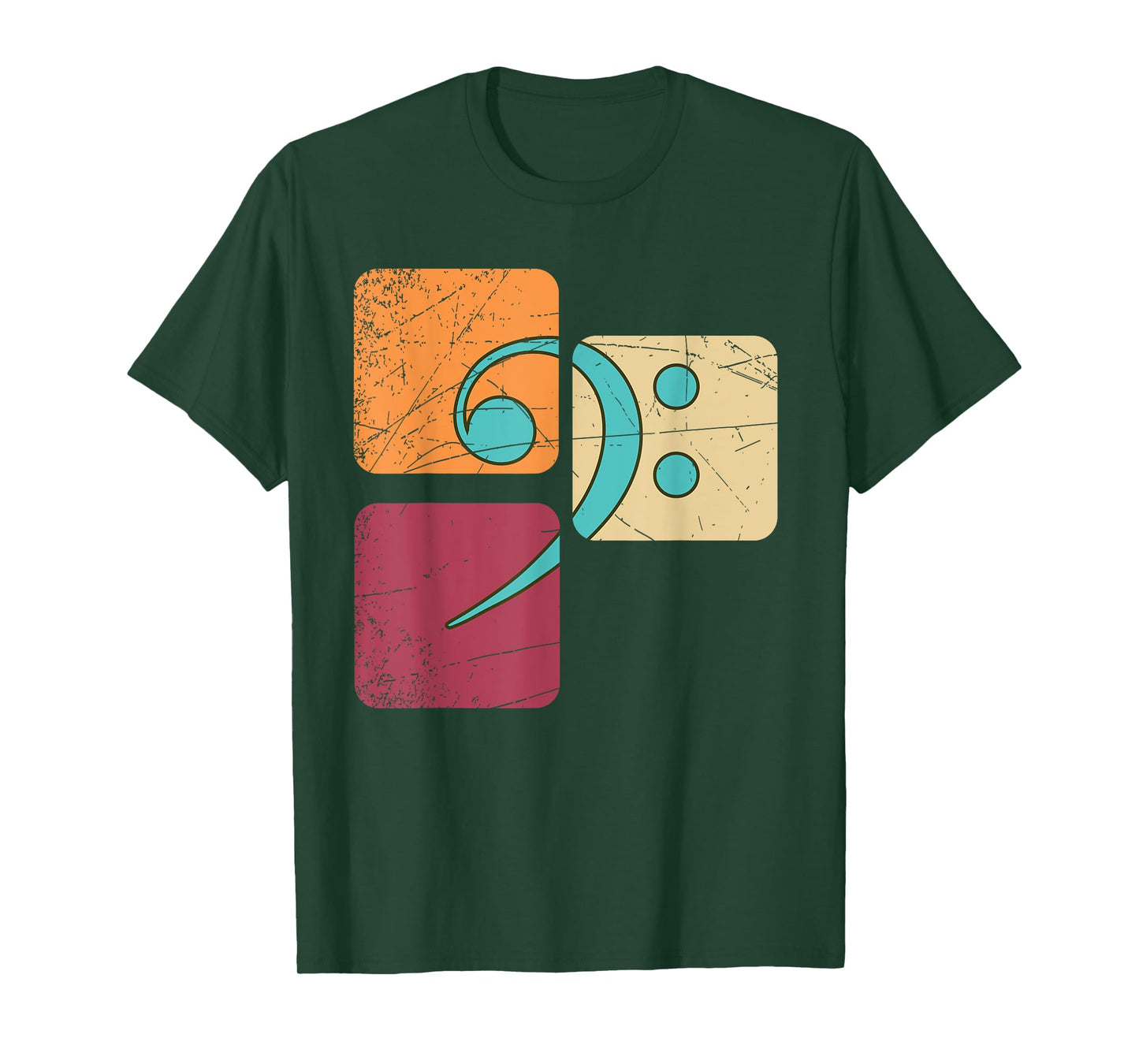 Retro Bass Clef Musician Composer Music Note Bass Clef T-Shirt