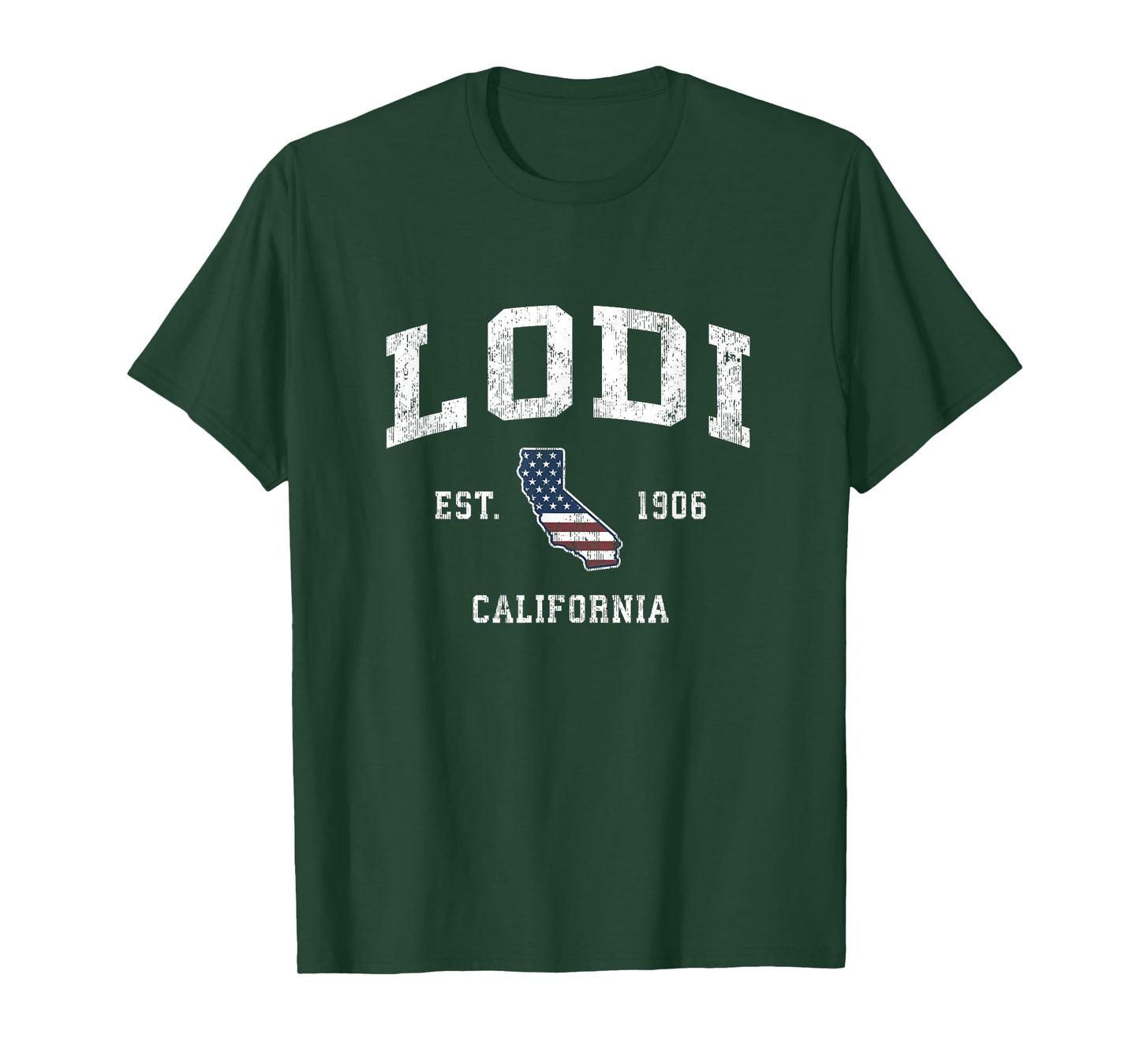 Lodi California CA Vintage American Flag Sports Design T-Shirt