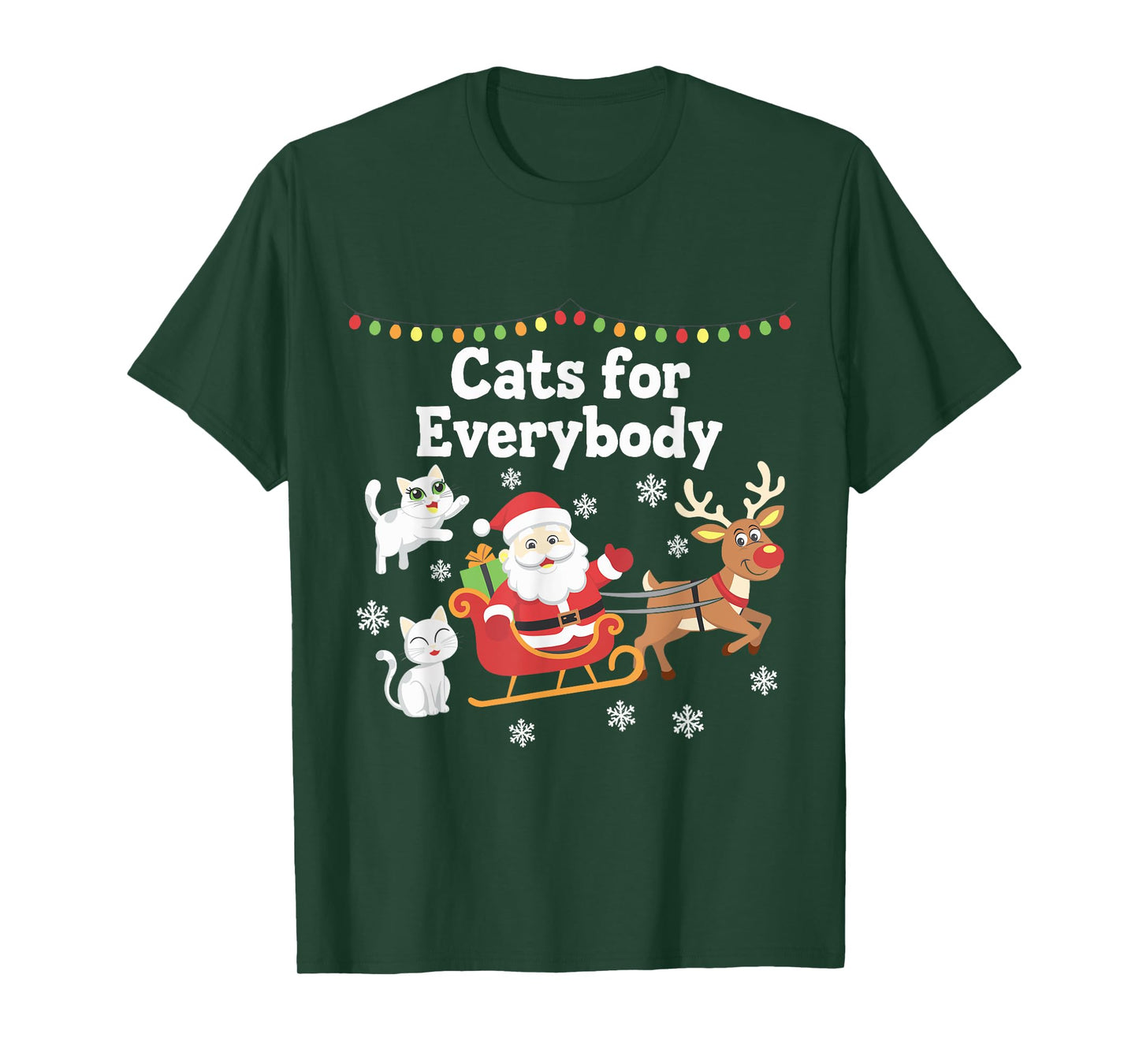 Cats For Everybody Christmas Cat Funny Xmas Men Women Santa T-Shirt