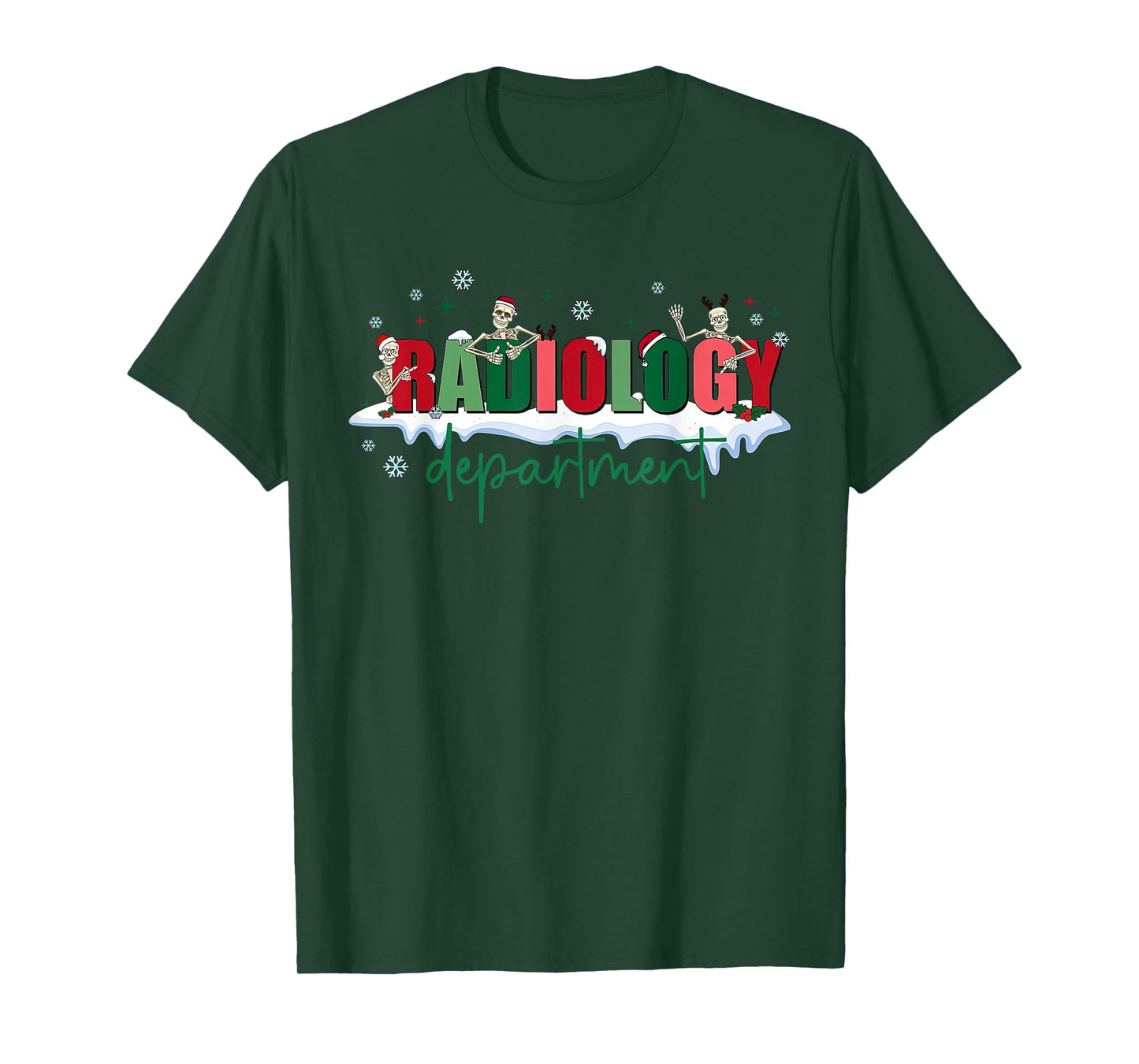 Christmas Radiology Department Funny Skeleton X-ray Tech T-Shirt
