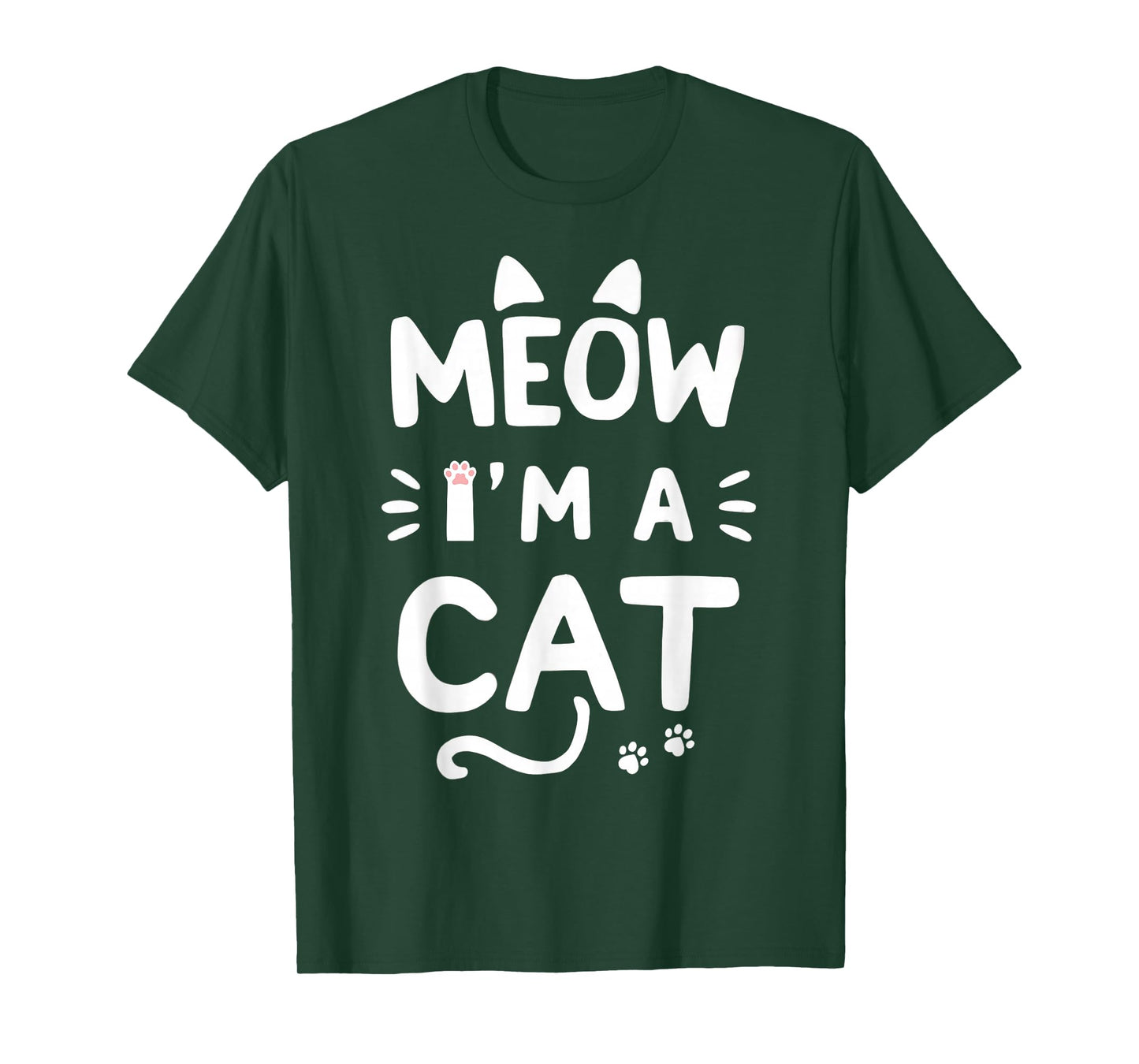 Meow I'm A Cat Halloween Costume Men Women Funny Cat Lover T-Shirt