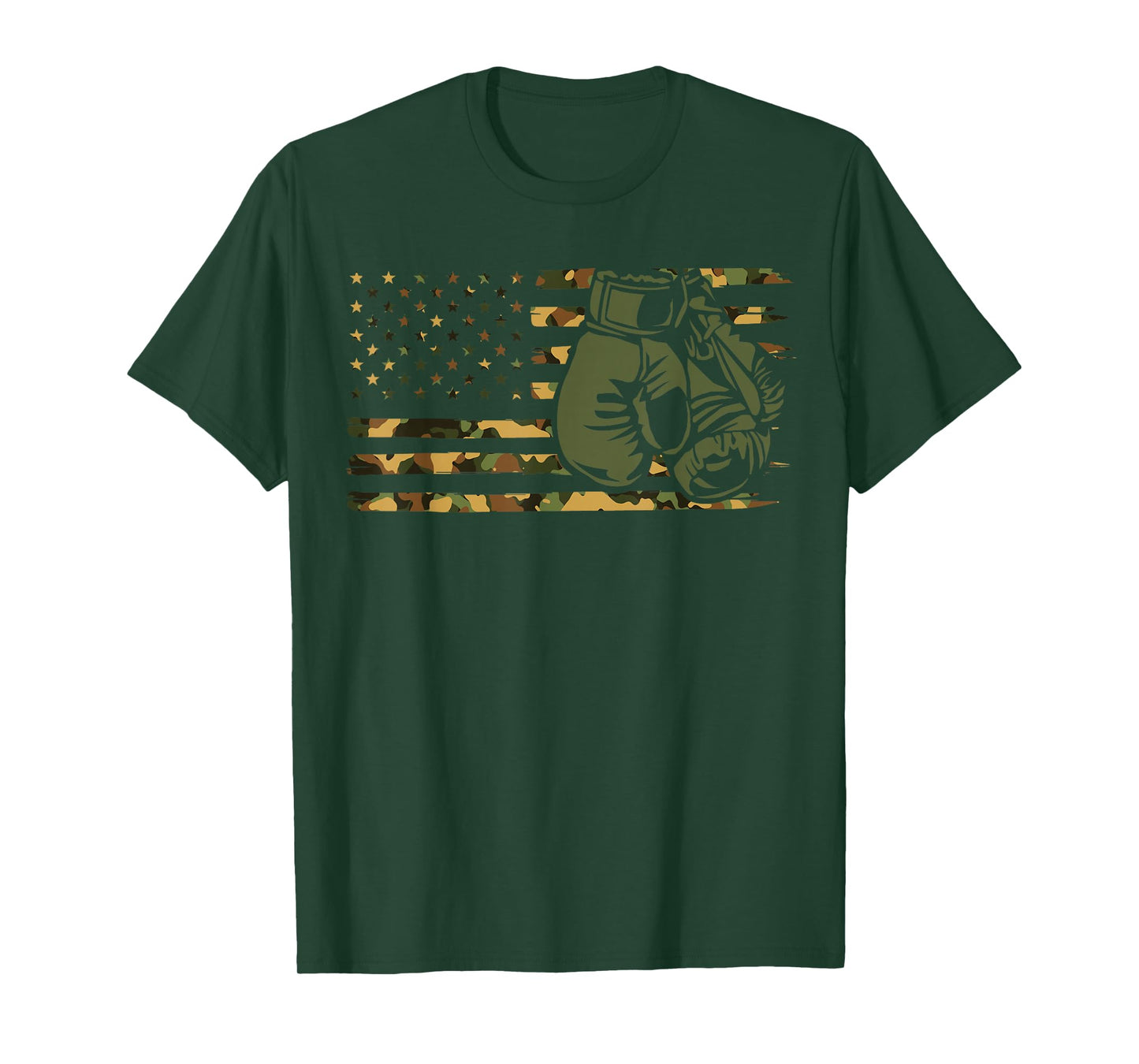 Camo Boxing USA Flag for Boxer - American Flag Boxing T-Shirt