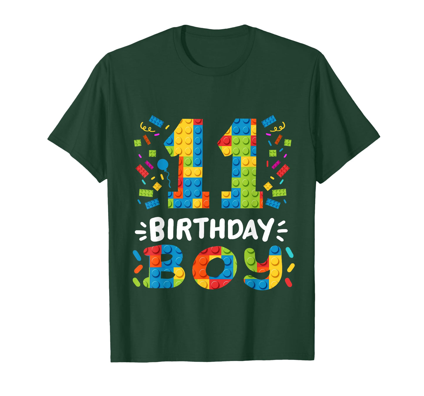 Kids 11 Years Old Building Blocks Builder 11th Birthday Boys T-Shirt