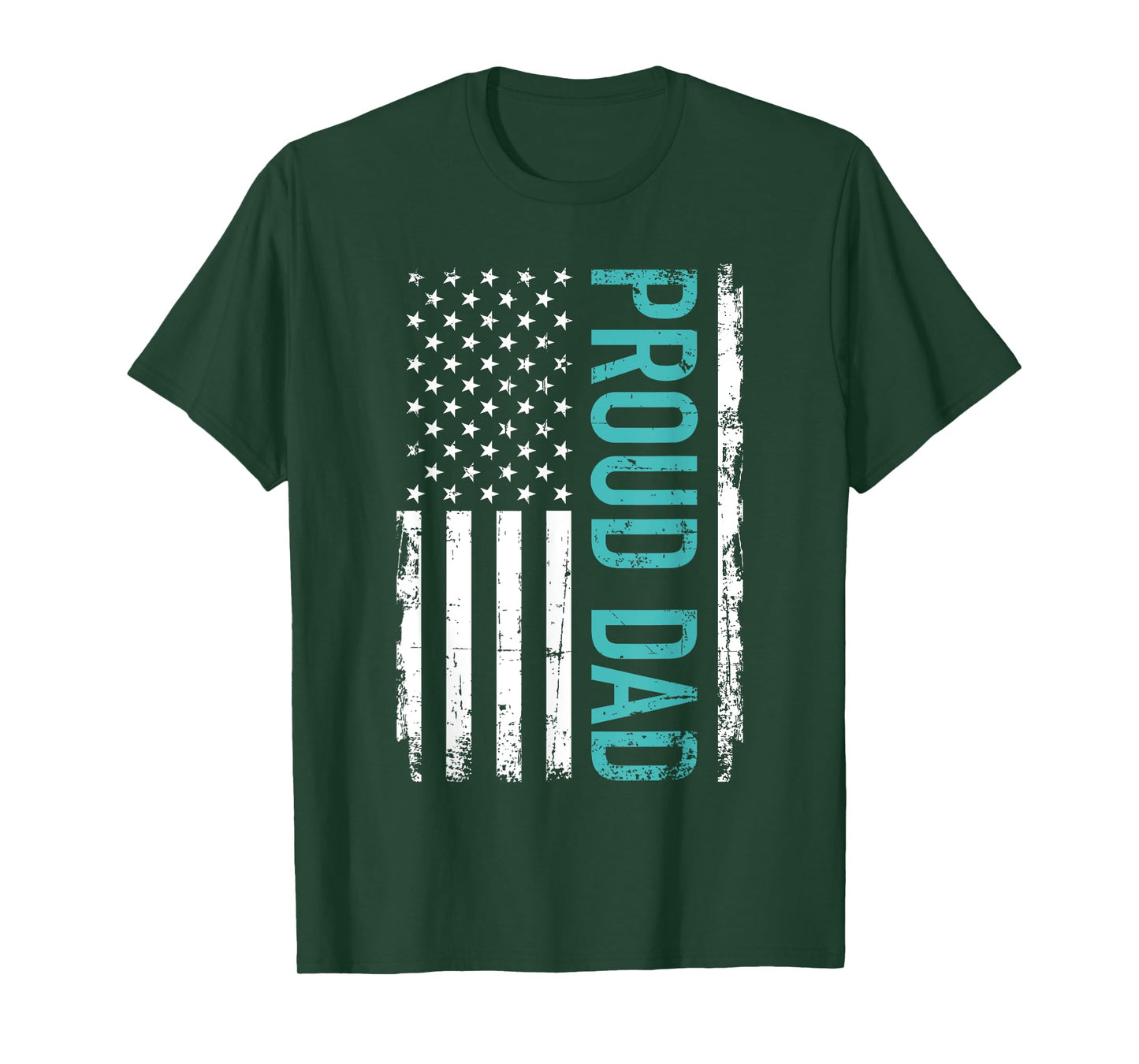 Proud dad US american flag gift for father's day Women Men T-Shirt