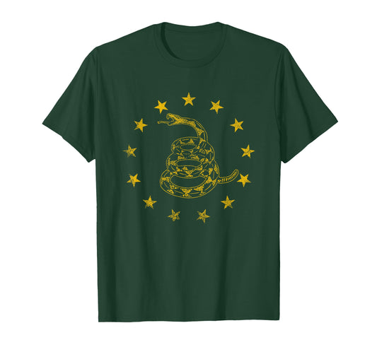 Vintage Gadsden Flag Snake - Betsy Ross Flag - 13 Stars T-Shirt