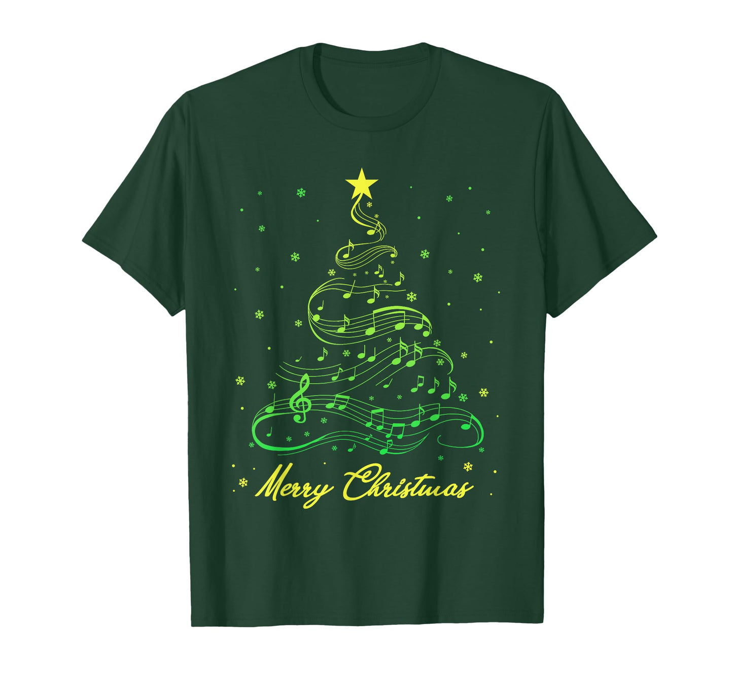Christmas Music Tree Musical Notes Kids Music Lovers Teacher T-Shirt