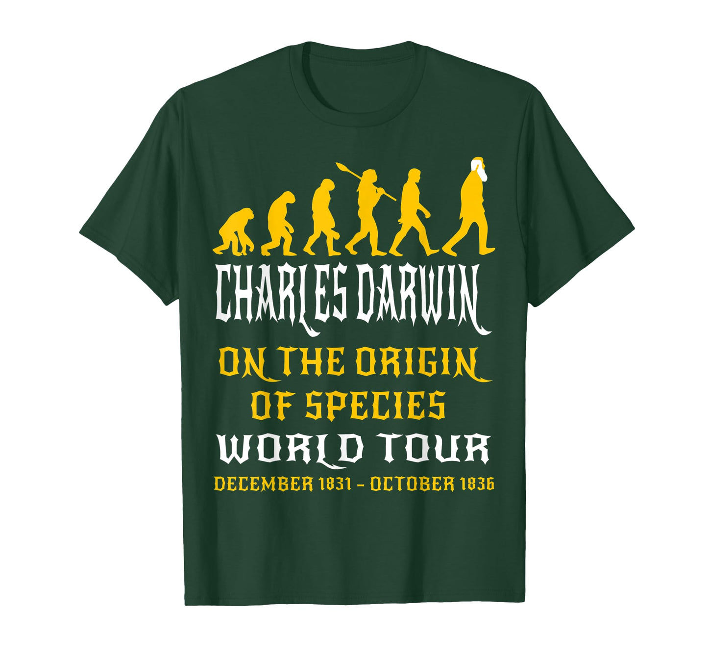 Charles Darwin Origin Species World Tour Evolve Science Geek T-Shirt