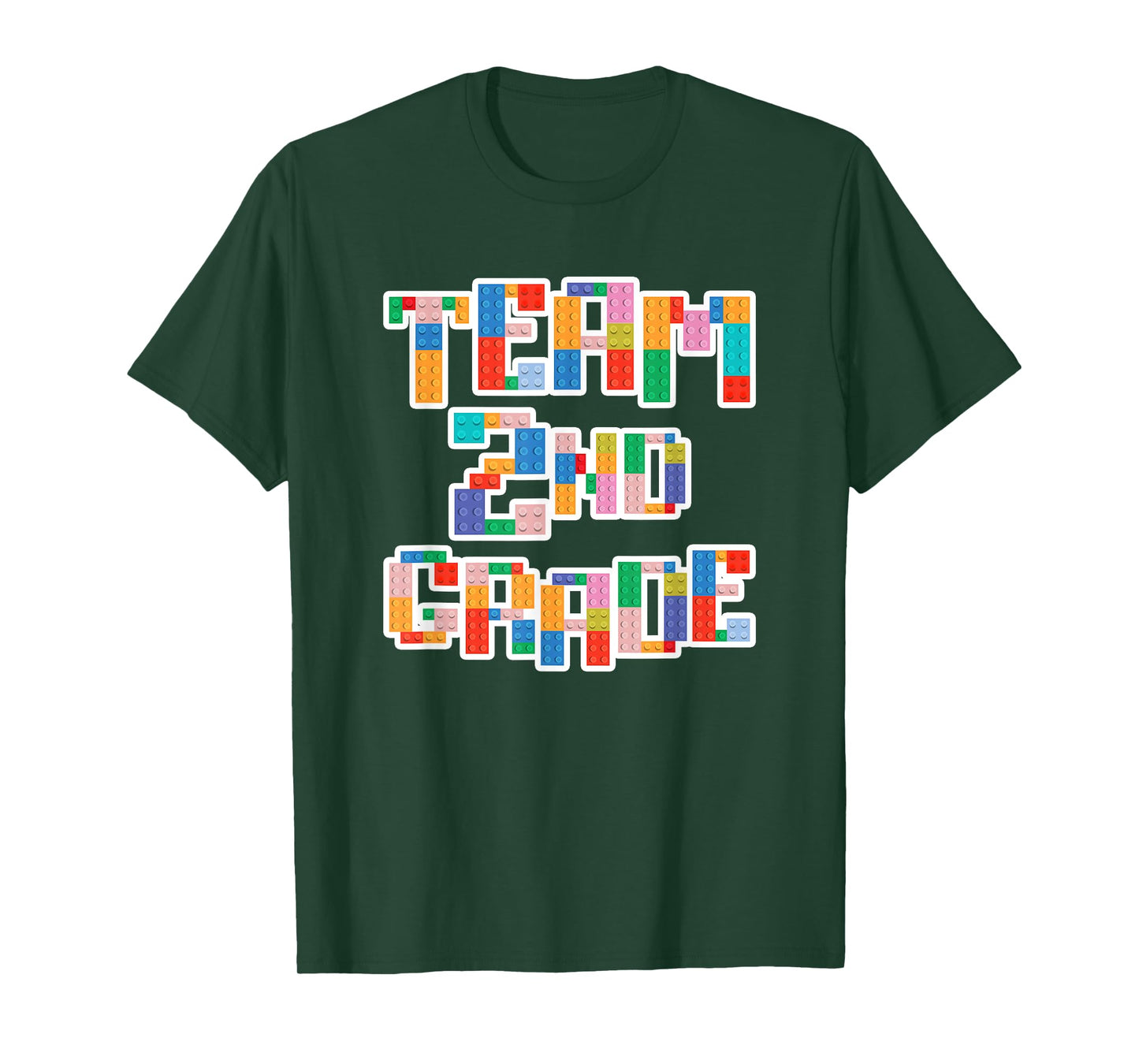 Team 2nd Grade Building Blocks Bricks Theme Teacher Team T-Shirt