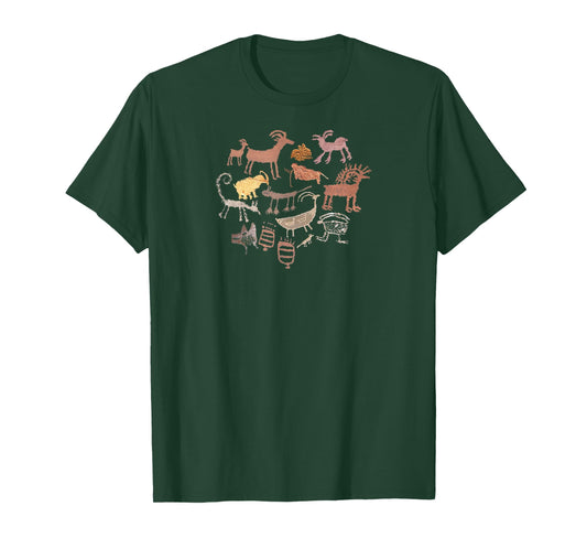 Animal Petroglyphs. Rock Art. T-Shirt