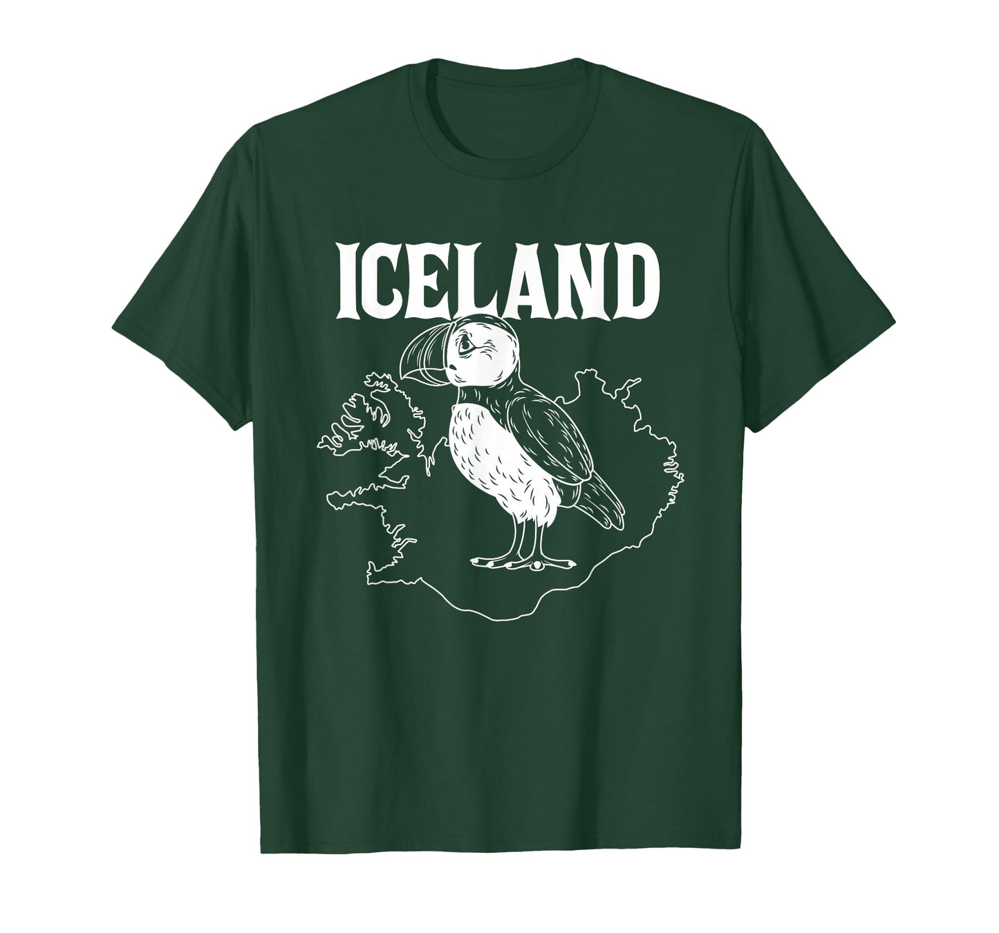 Funny Puffin Bird Iceland Map Puffins Seabirds Lovers Outfit T-Shirt