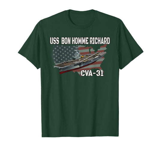USS Bon Homme Richard CVA-31 Aircraft Carrier Veterans Day T-Shirt