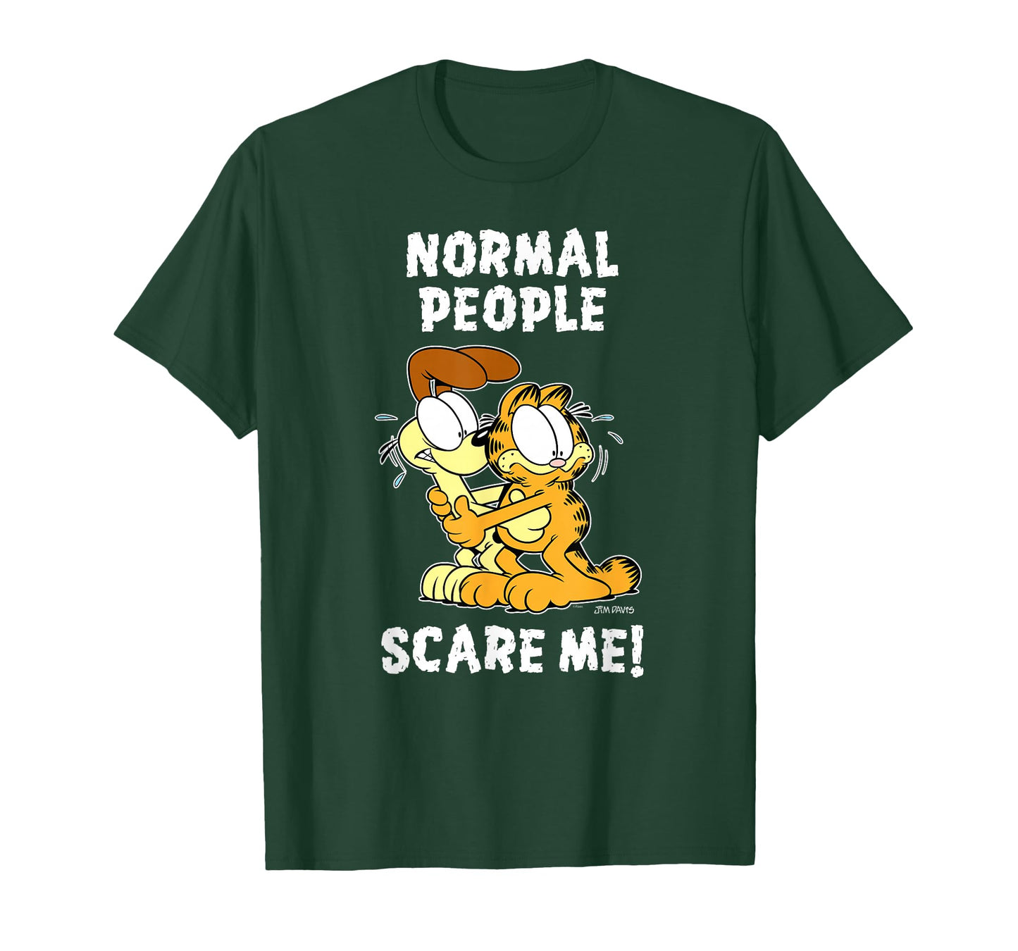 Garfield Normal People Scare Me Cartoon Cat and Dog T-Shirt