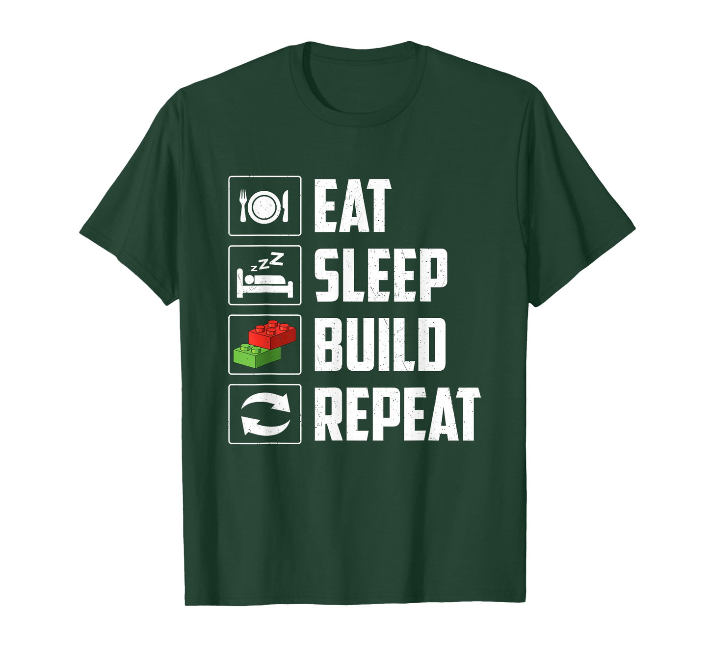 Eat Sleep Build Repeat - Brick Builder Block Building T-Shirt