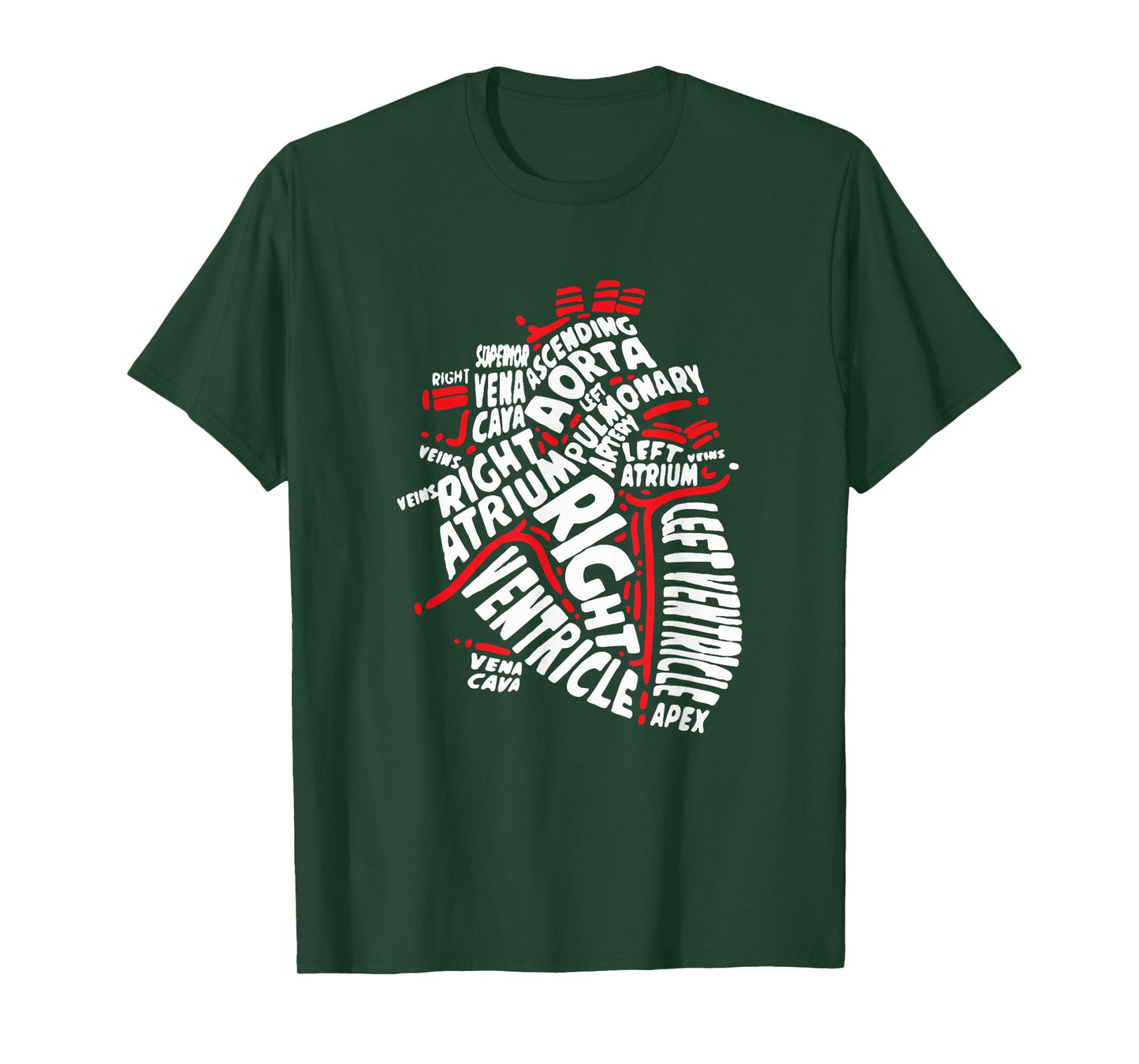 Anatomical Heart Medical Parts of Heart Anatomy T-Shirt