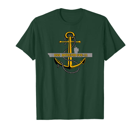 Aircraft Carrier USS Intrepid CVS-11 Veteran Day Grandpa Dad T-Shirt