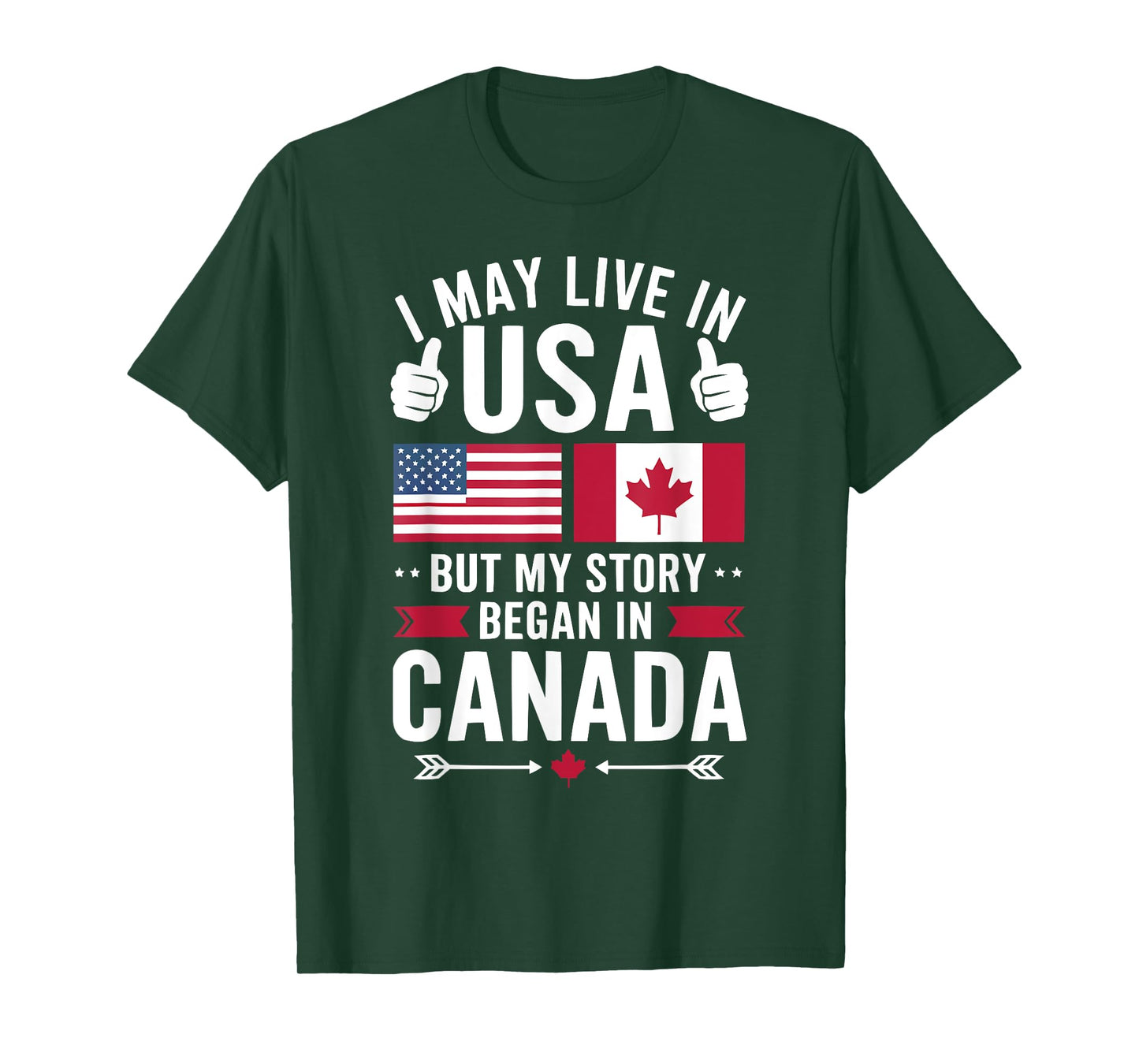 Half American Half Canadian USA Flag Canada America T-Shirt