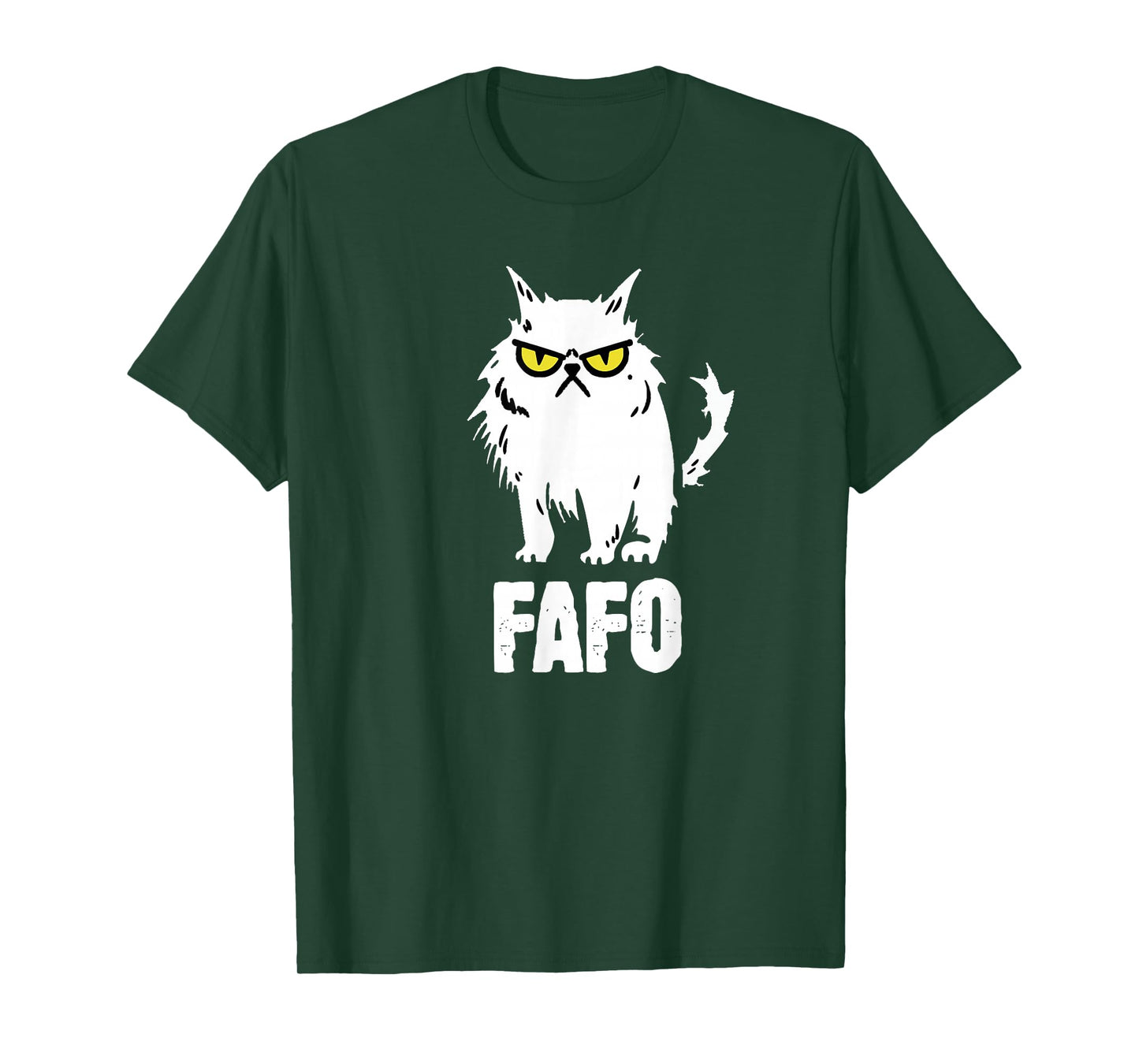 Funny Cat Designs Unisex-Adults FAFO Cat T-Shirt - Black - Small - Short Sleeve - Crew Neck - Classic Fit - All Seasons