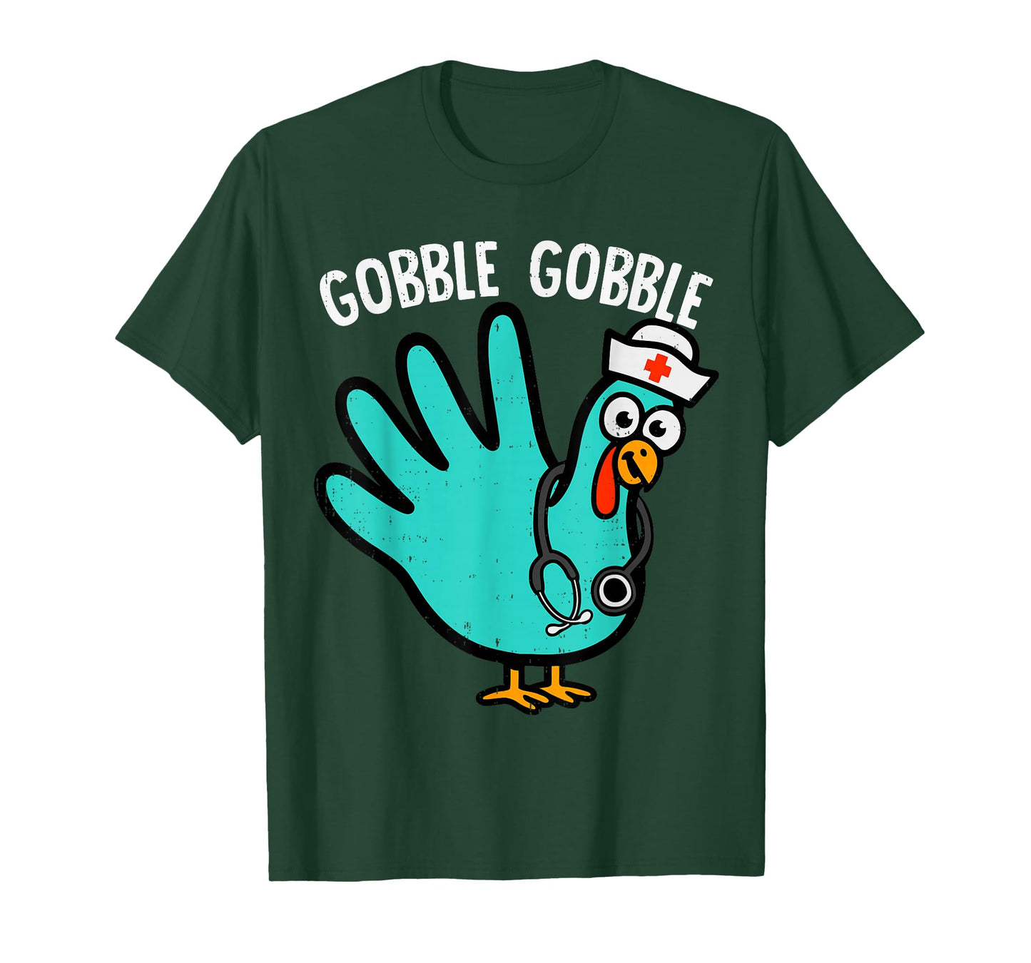 Cute Turkey Glove Nurse Thanksgiving Scrub Top RN ICU ER T-Shirt