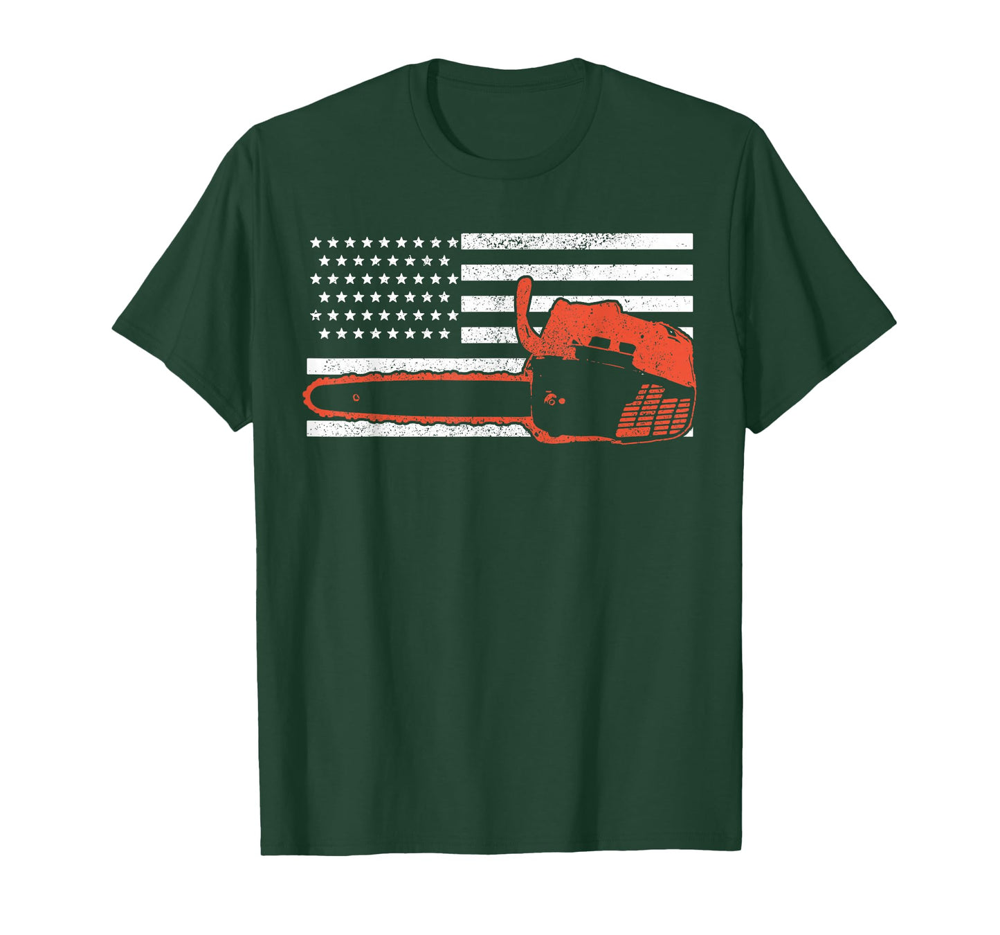 American Flag Lumberjack Chainsaw Gift T-Shirt