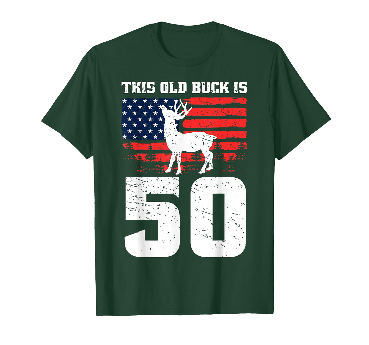 Deer Hunting 50th Birthday Party Hat Old Buck Hunters USA T-Shirt