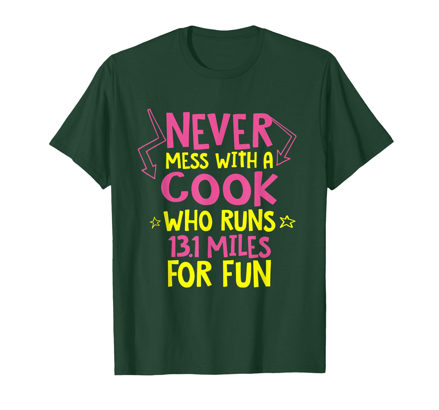 Cook Who Runs Half Marathon Funny Running Humor Runner Chef T-Shirt