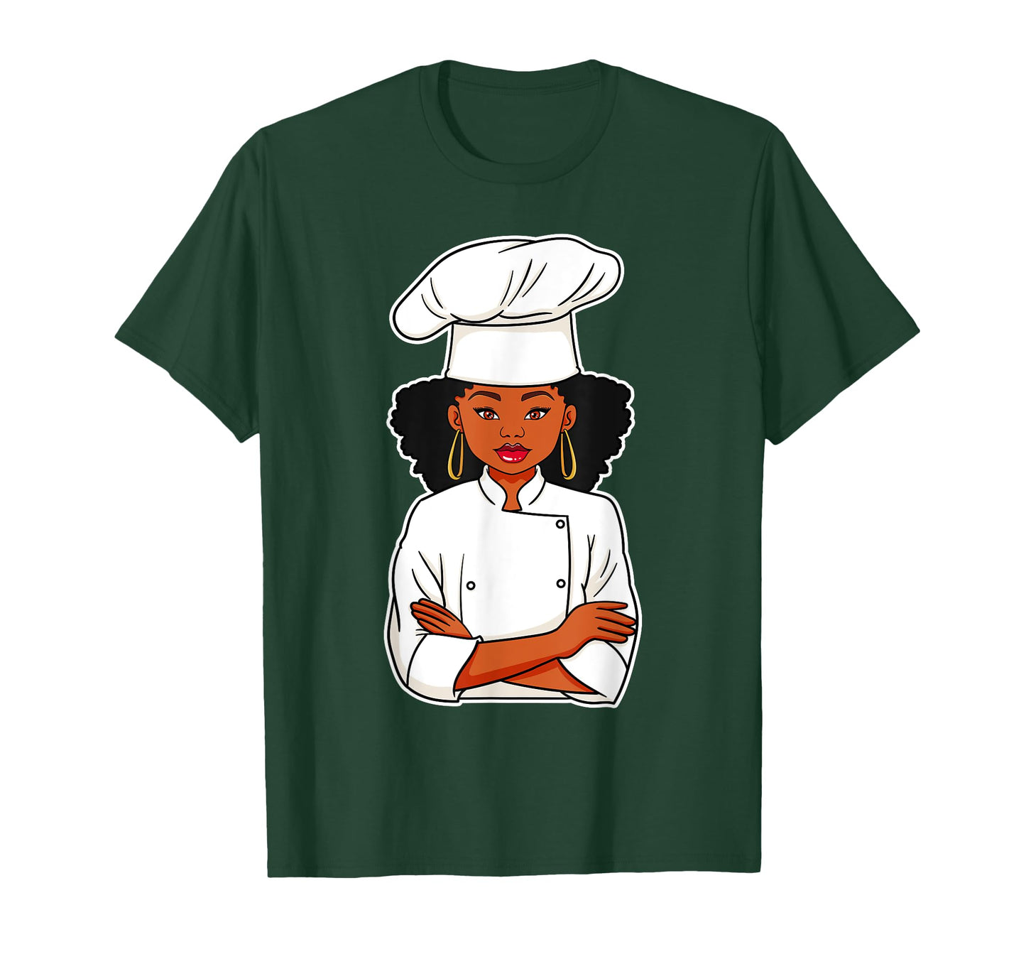 Chef African American Black Woman Afro Hair Cook Culinarian T-Shirt